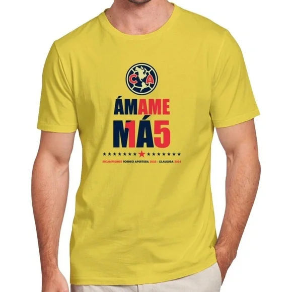 Club America T-Shirt Campeon 2024 Soccer Liga MX Odiame Mas 15 Camiseta